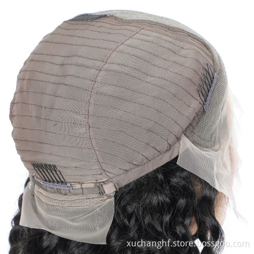 Unprocessed Brazilian Virgin Human Hair Lace Wig Vendor Wholesale Full Transparent HD Lace Front Closure 4x4 Loose Deep Wave Wig